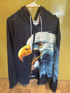 PREOWNED EAGLE HOODIE SIZE MED/LARGE