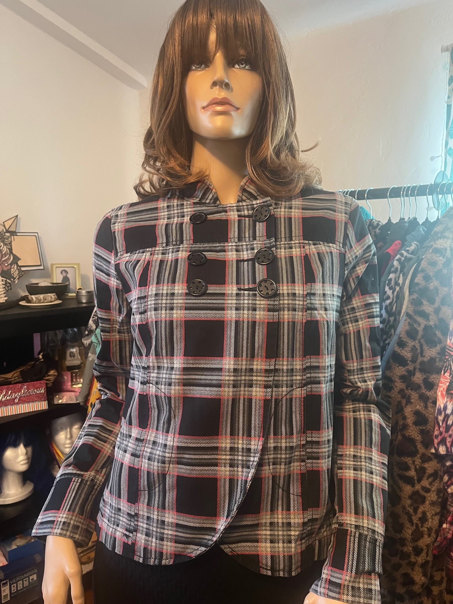 Vintage Volcom Plaid Button Up Jacket Size Medium
