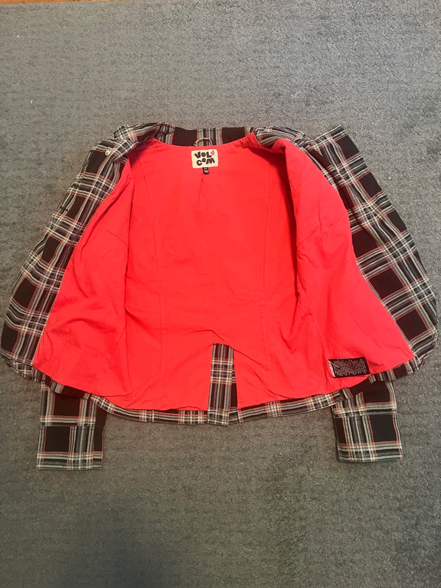 Vintage Volcom Plaid Button Up Jacket Size Medium