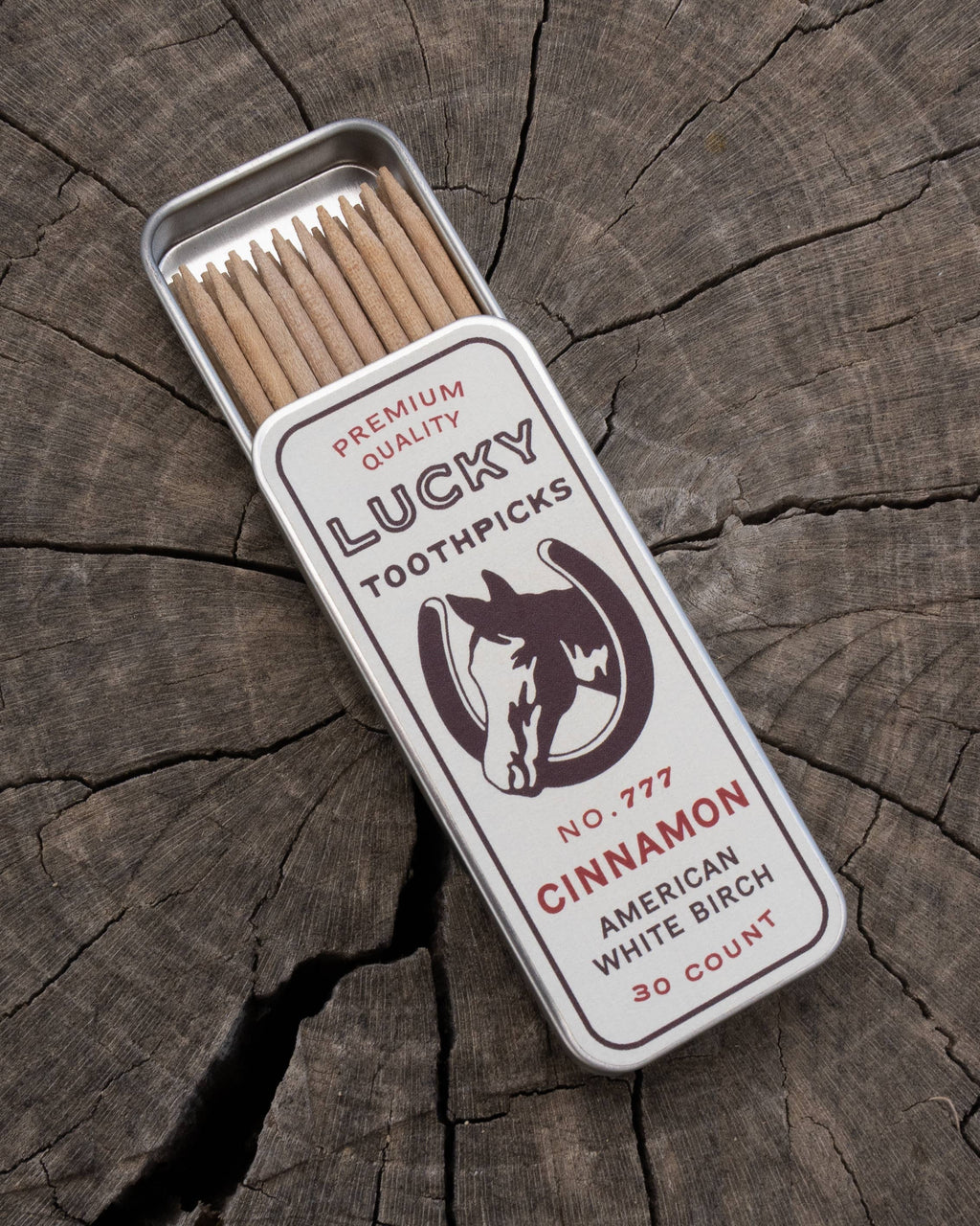 LUCKY TOOTHPICKS Hot Cinnamon 30 COUNT TIN