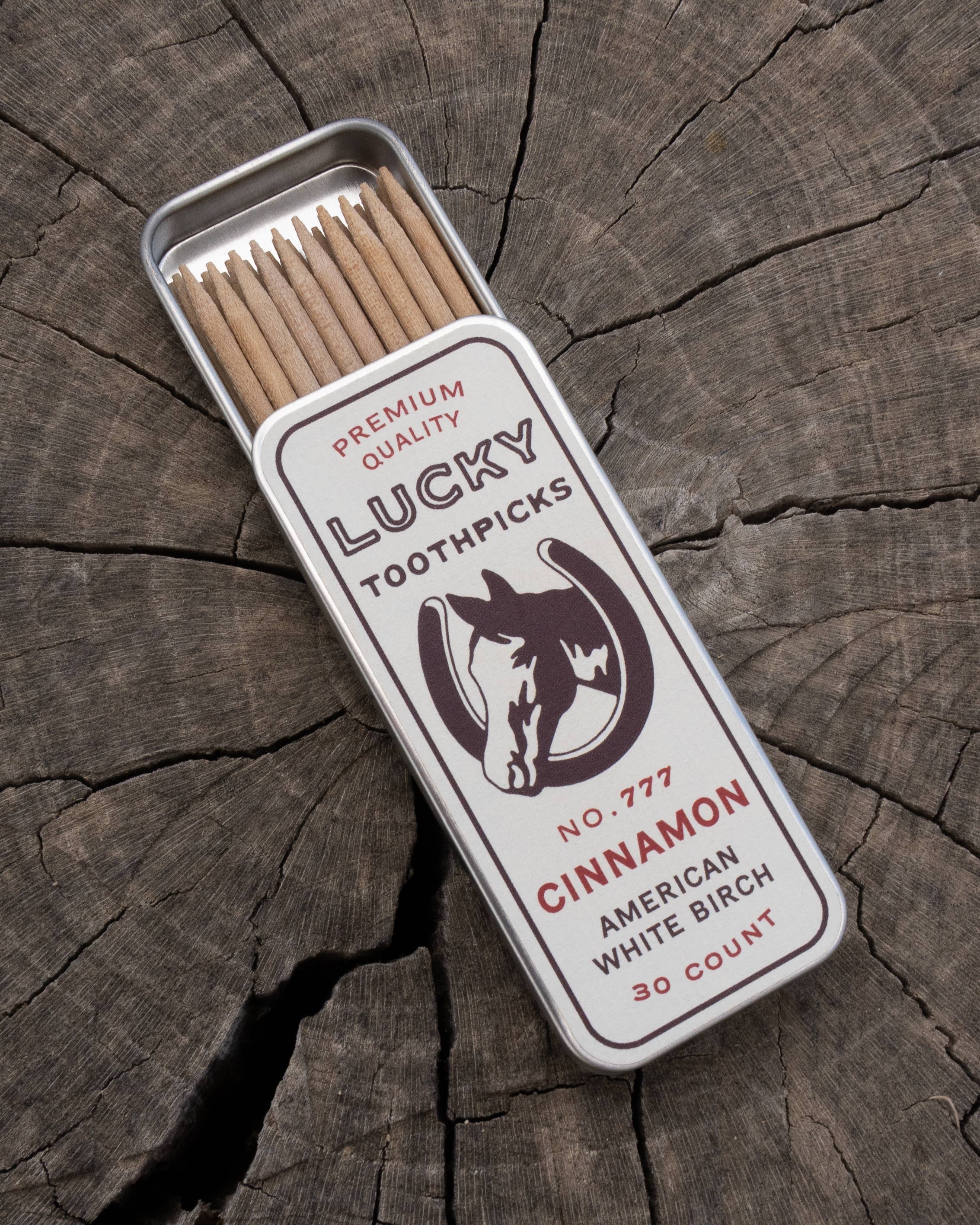 LUCKY TOOTHPICKS Hot Cinnamon 30 COUNT TIN