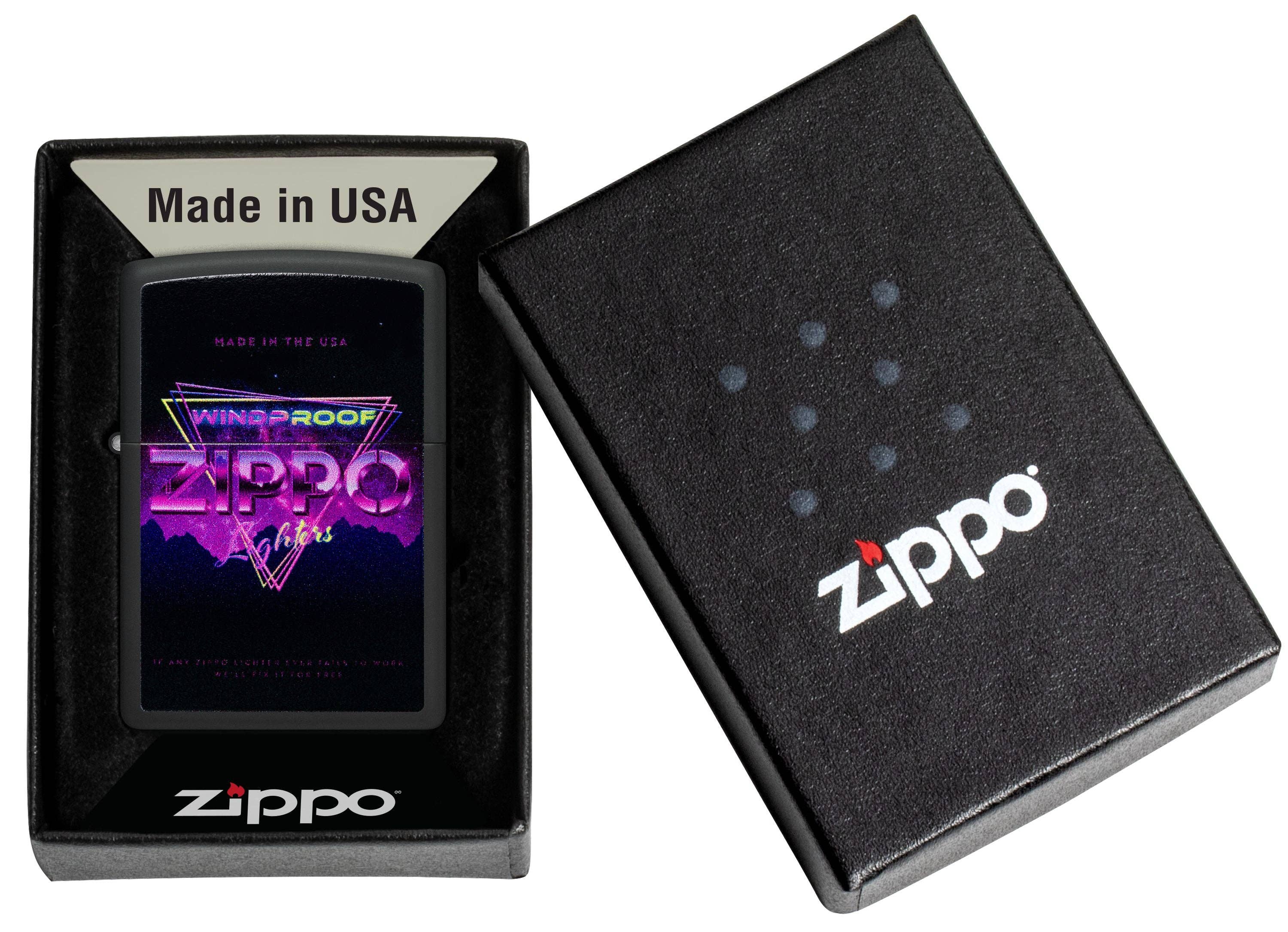 Zippo Triangle Design, Black Matte Lighter #46247 Secondary image