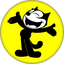 1.5” Button Felix the Cat on Yellow - Classic Cartoon Retro