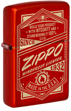 Zippo Retro Metallic Red Laser Engraved Lighter