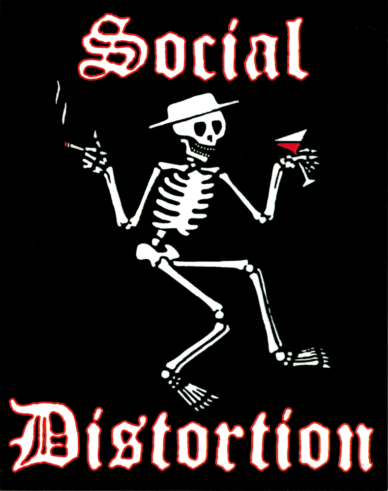 Sticker - Social Distortion - Drinking Skeleton Logo - 5"