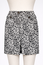 Skirt - Sourpuss -  Leopard Print Pencil Gray Fitted Retro