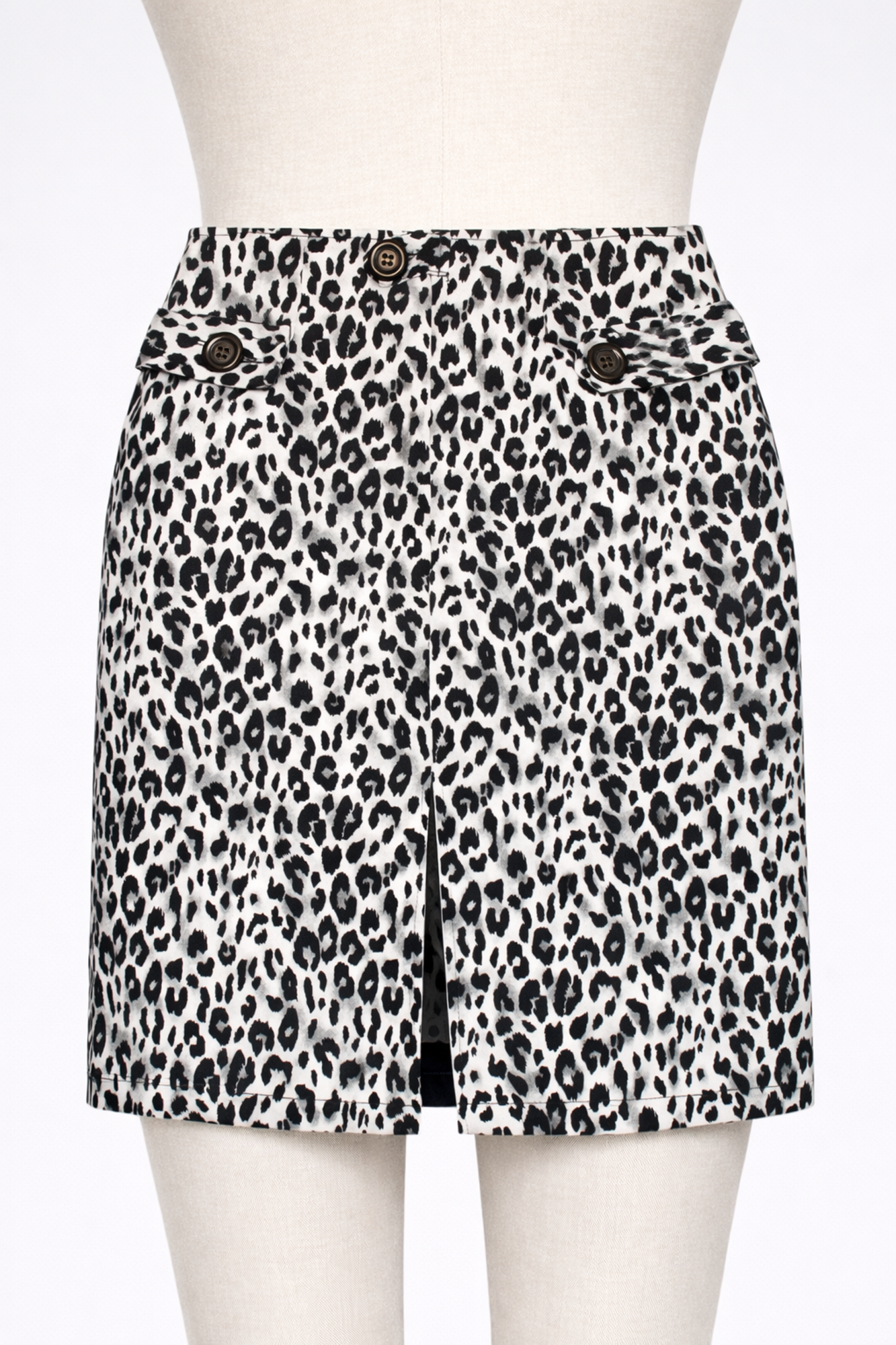 Skirt - Sourpuss -  Leopard Print Pencil Gray Fitted Retro