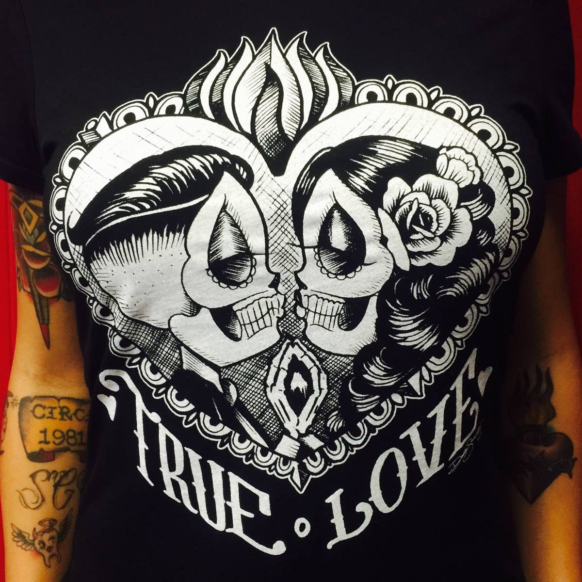 NWT Cartel Ink BLACK WHITE | True Love Tee Shirt Main image