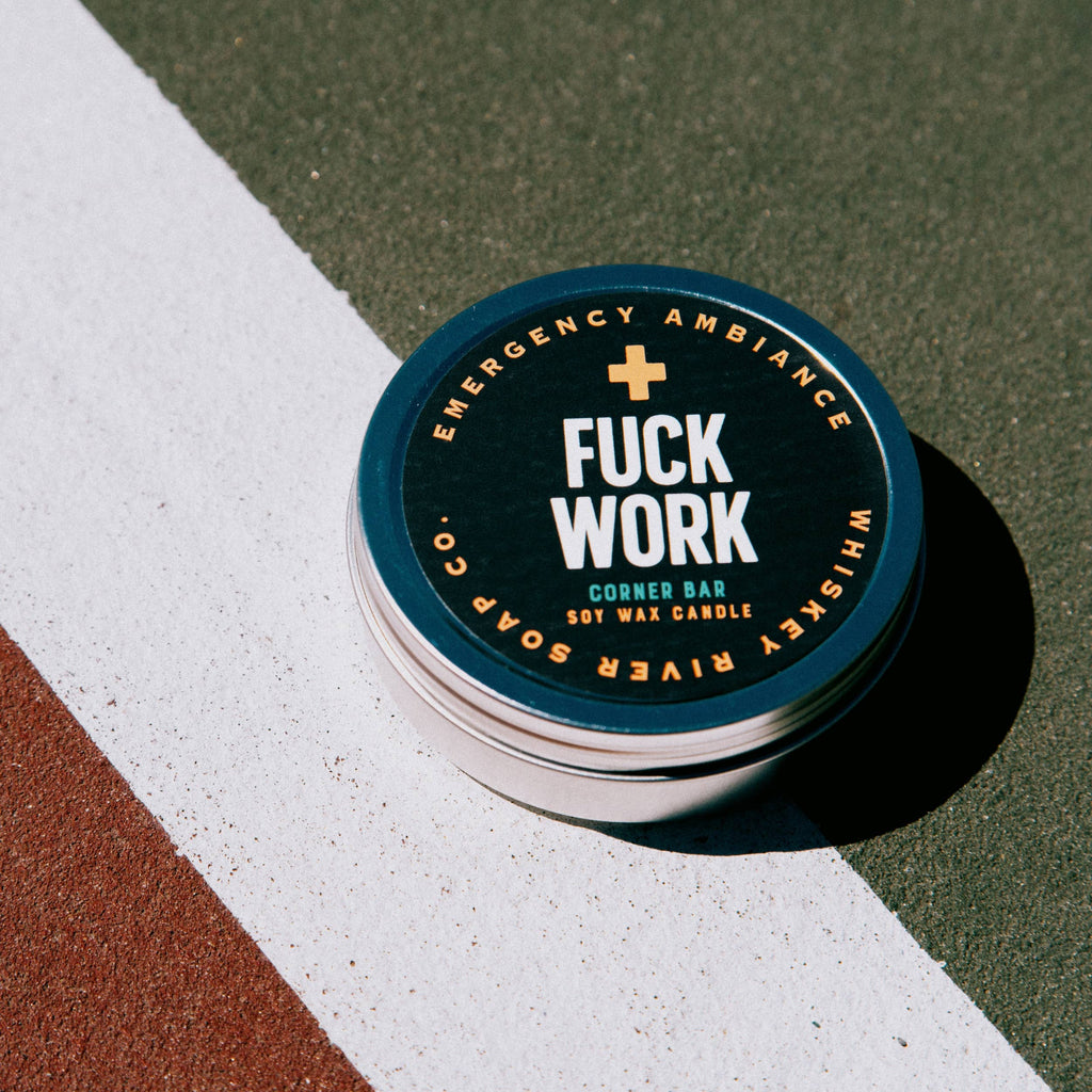 Fuck Work Emergency Ambiance Travel Tin | Funny Candle