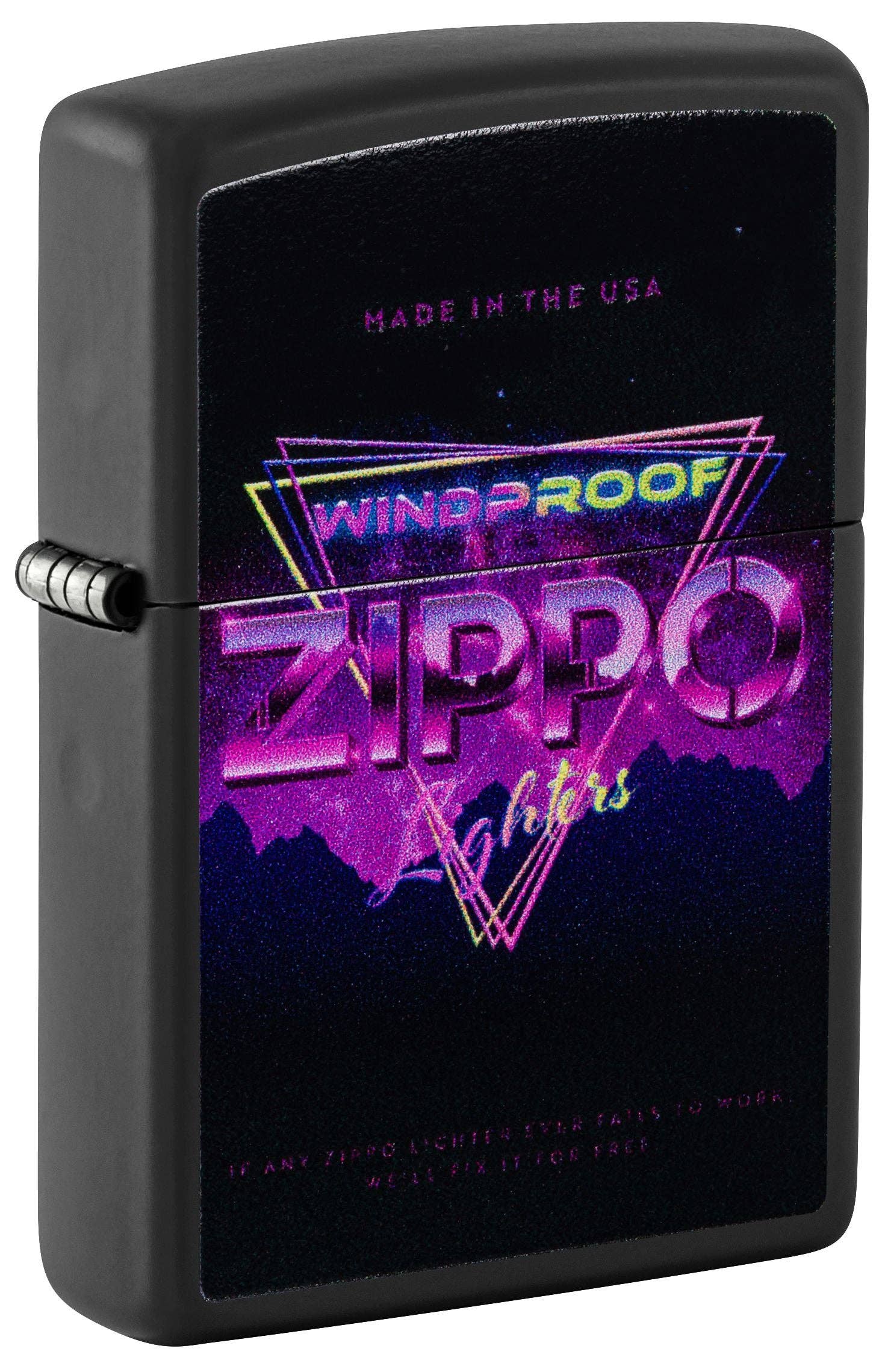 Zippo Triangle Design, Black Matte Lighter #46247 Main image