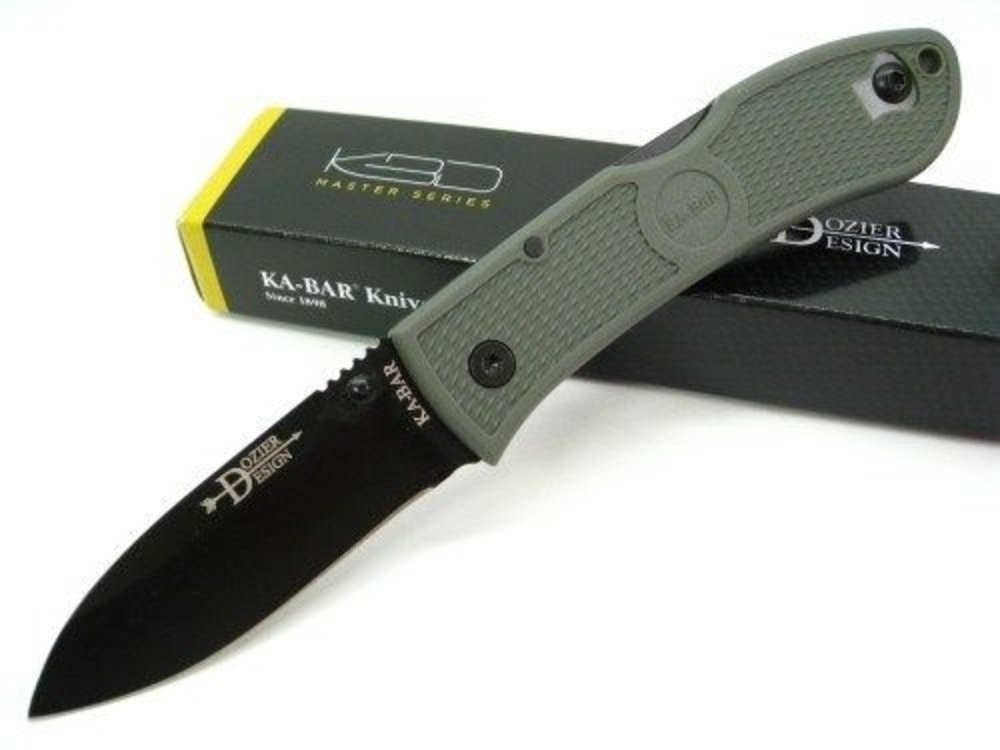 Ka-Bar Dozier Folding Hunter With Thumb Stud, Foliage Green