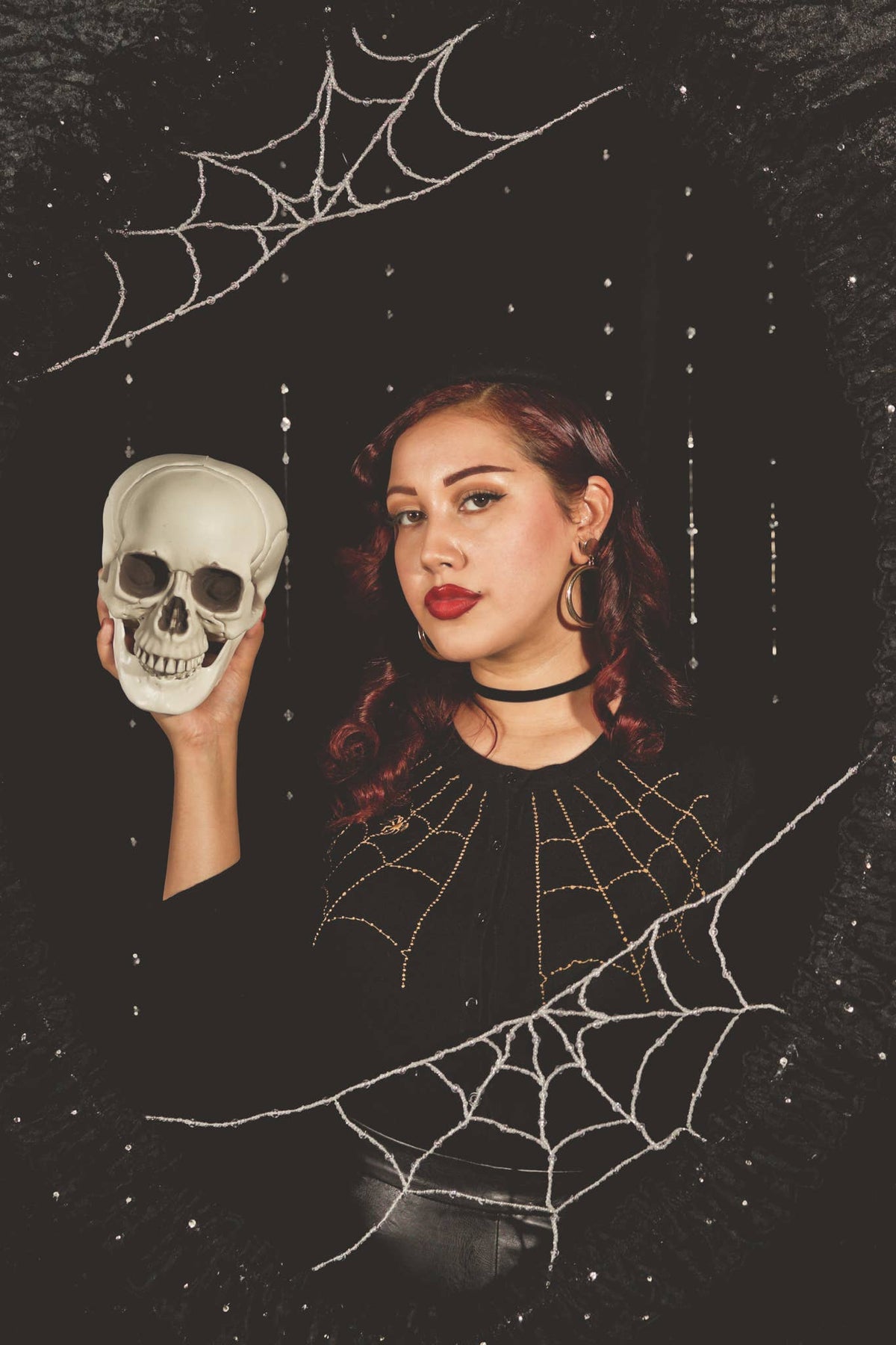 Spiderweb Cardigan in Black