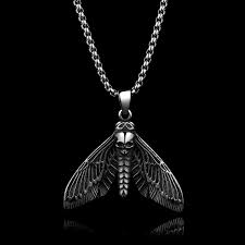 Outlaws Amsterdam Skull Butterfly Pendant and Necklace