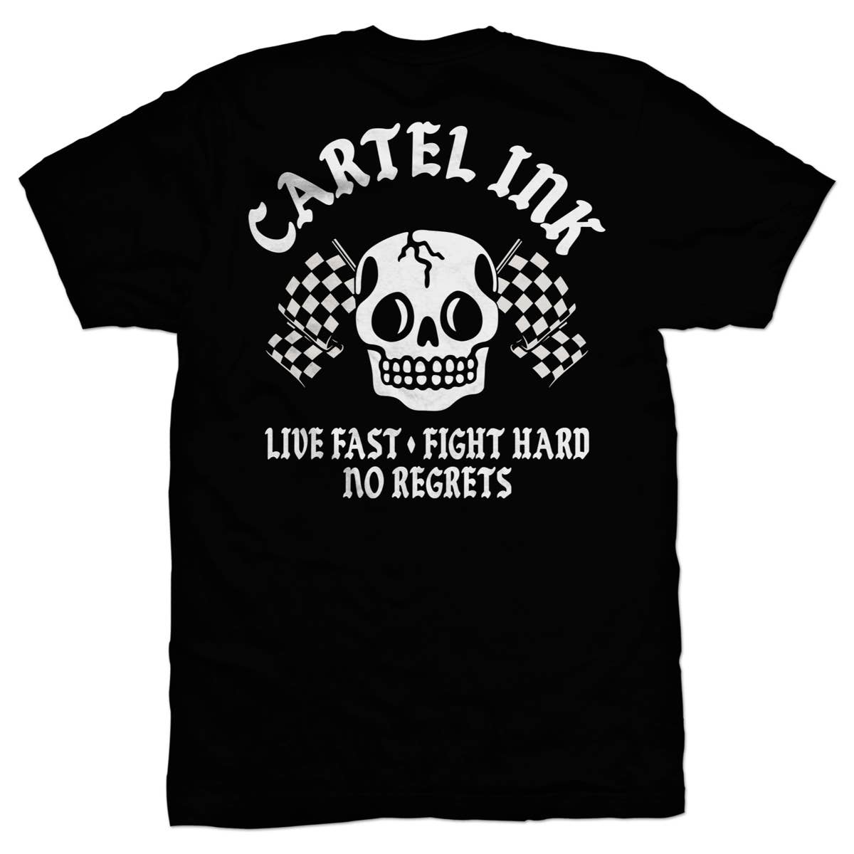 5829-BLACK WHITE | Live Fast Fight Hard | Men's T-Shirt