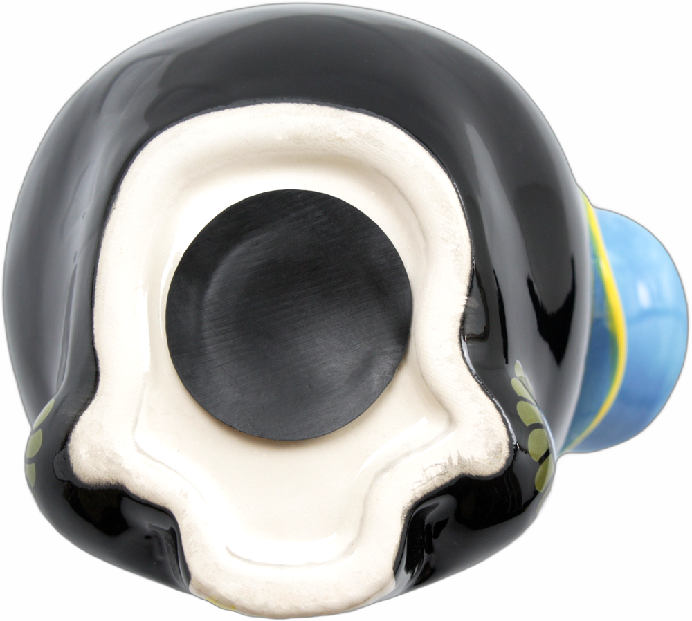 Money Bank - Sourpuss  - Ceramic Sugar Skull With Top Hat 5"