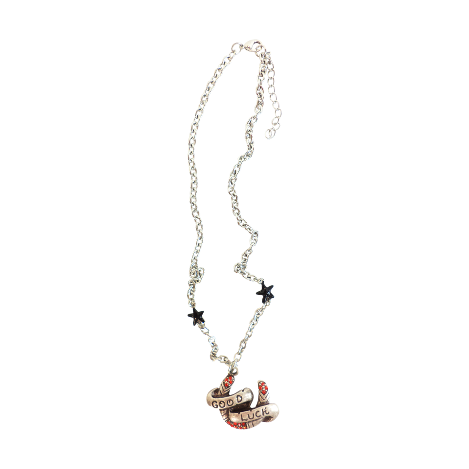 Necklace - Sourpuss - "Good Luck" Horseshoe