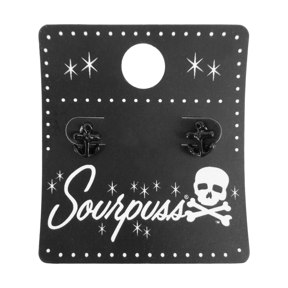 Earrings - Sourpuss -  Black Anchor