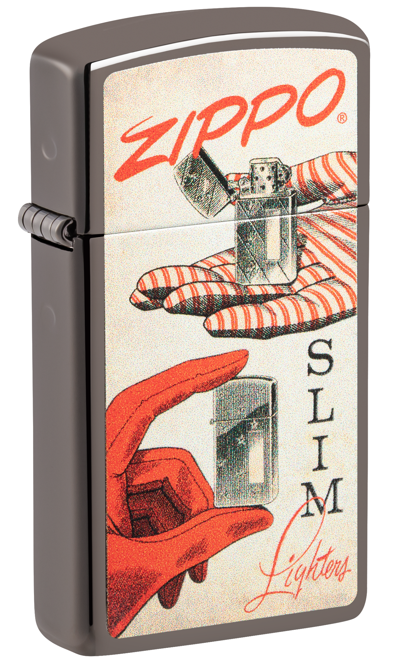 Zippo Slim Retro Design, Black Ice Lighter #48396 Main image