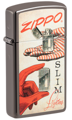 Zippo Slim Retro Design, Black Ice Lighter #48396