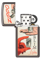 Zippo Slim Retro Design, Black Ice Lighter #48396