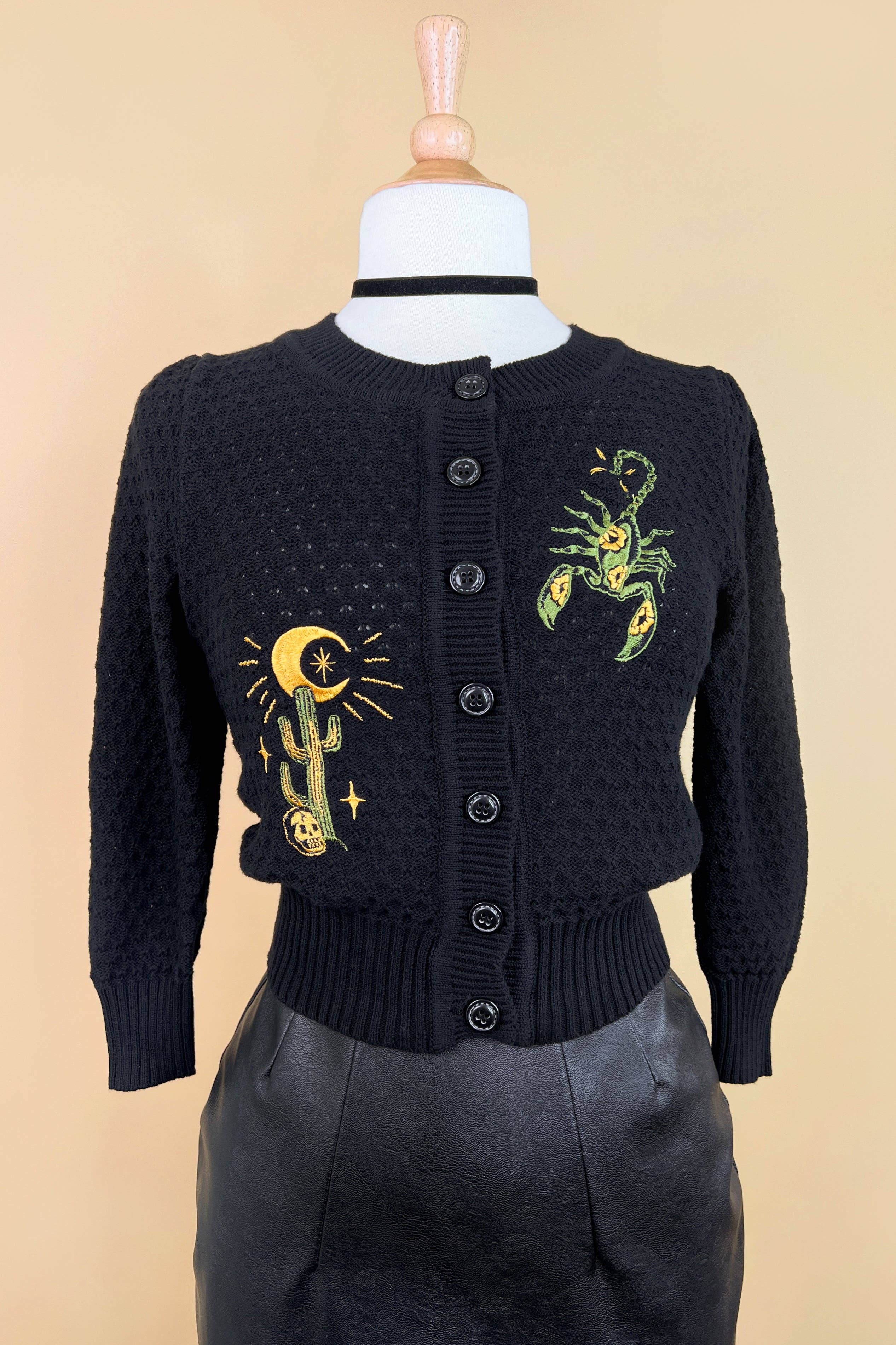 NWT The Scorpion Cropped Cardigan in Black