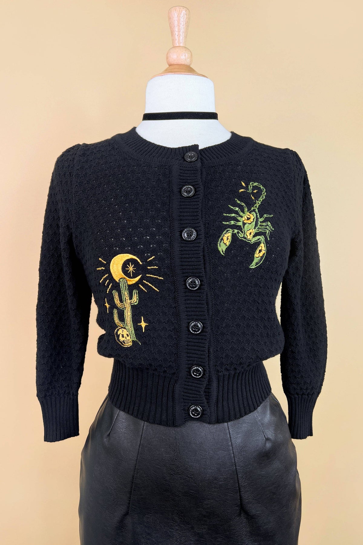 NWT The Scorpion Cropped Cardigan in Black