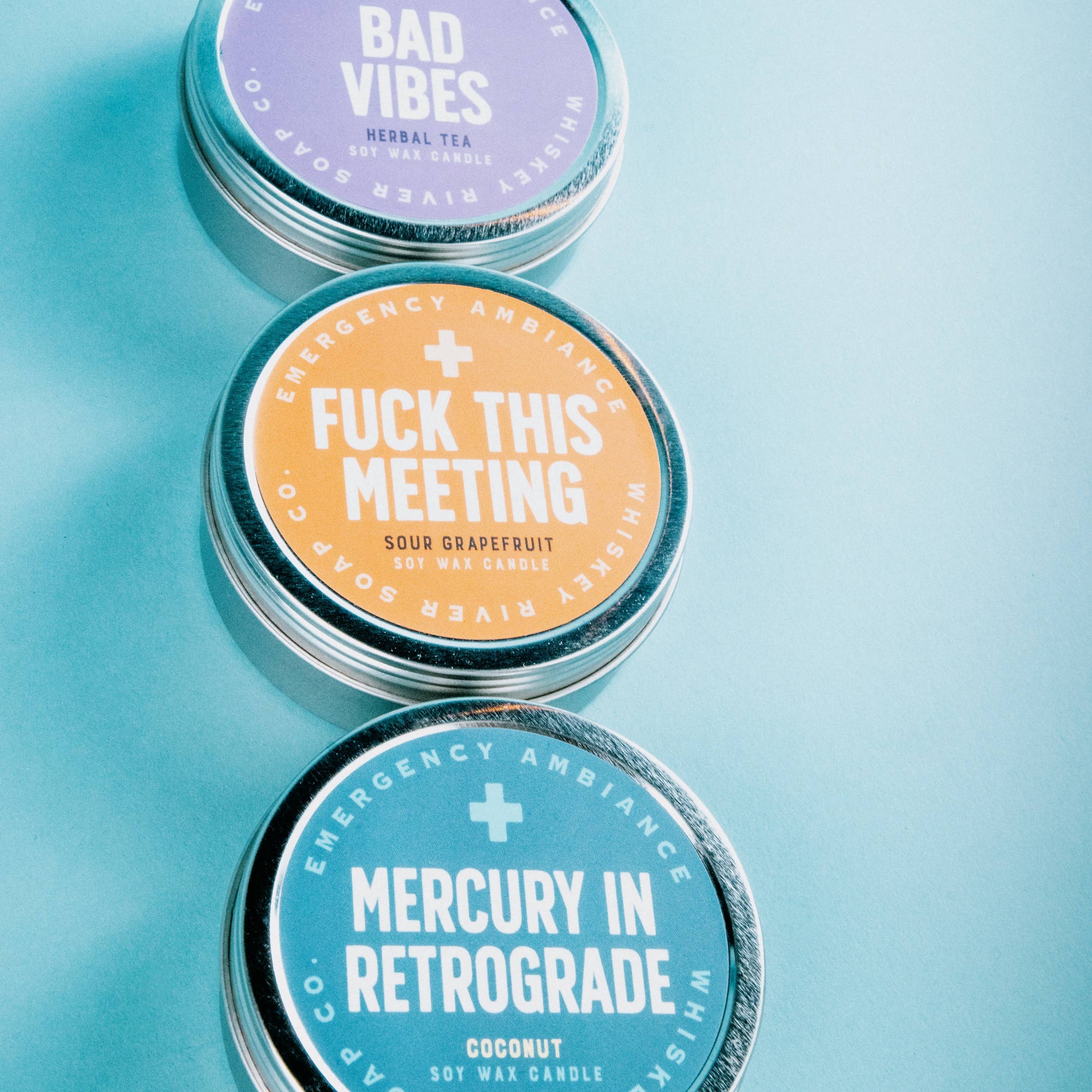 Fuck This Meeting Emergency Ambiance Travel Tin | Funny Candle