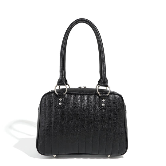 Lux de Ville Black and Red Rum Sparkle Hotrod Tote Medium