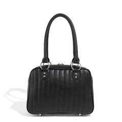 Lux de Ville Black and Red Rum Sparkle Hotrod Tote Medium