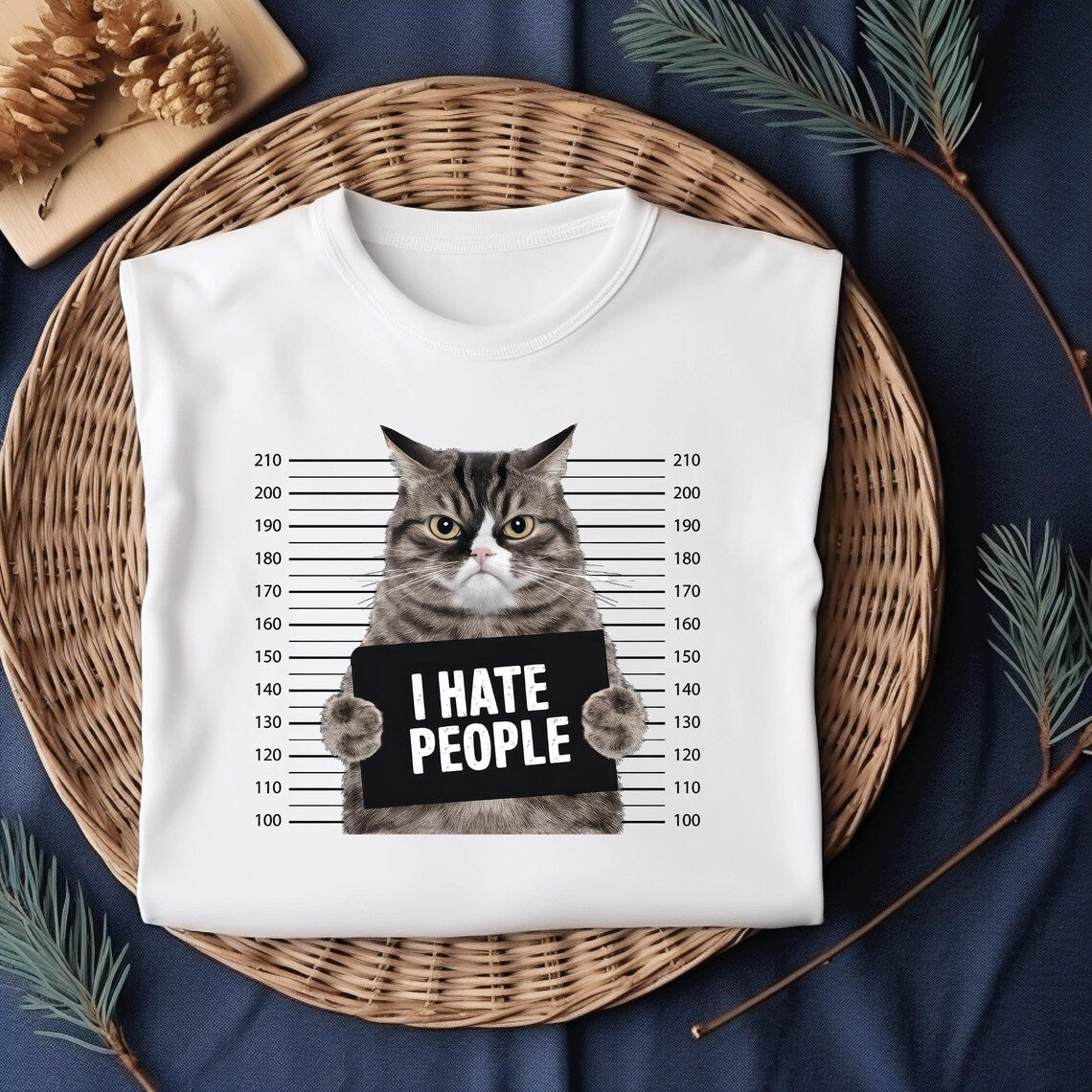 NWOT I HATE PEOPLE Cat Tee Shirt