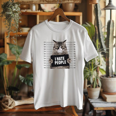 NWOT I HATE PEOPLE Cat Tee Shirt