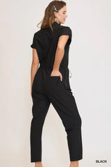 UMGEE Women’s Black Zip Down Utility Jumpsuit