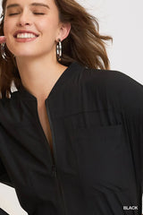 UMGEE Women’s Black Zip Down Utility Jumpsuit