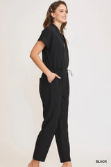 UMGEE Women’s Black Zip Down Utility Jumpsuit