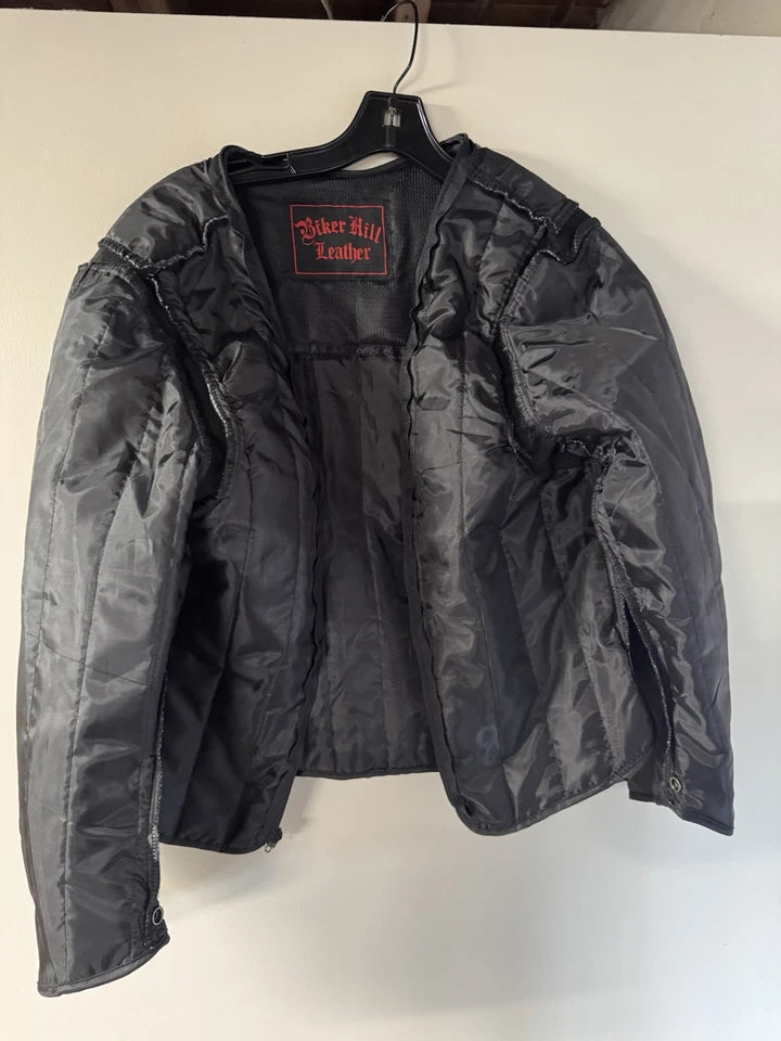 Men's Biker Hill Leather Jacket With Liner XL