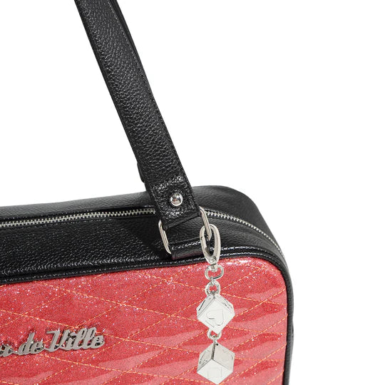 Lux de Ville Black and Pink Bubbly Sparkle Speedster Tote