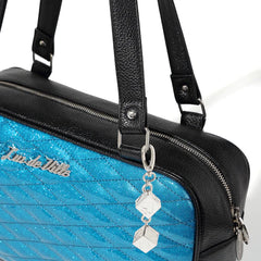 Lux de Ville Black and Villain Blue Sparkle Speedster Tote