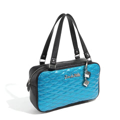Lux de Ville Black and Villain Blue Sparkle Speedster Tote